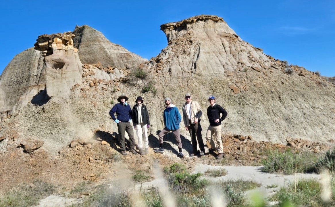 Picture of the truck while near the top of a stratigraphic section.